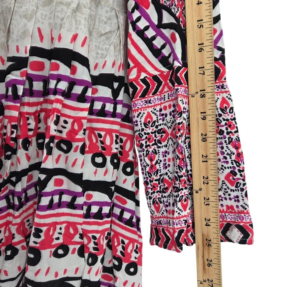 Free People Tegan Border Print‎ Mini Dress Boho Festival Indie Flowy 10